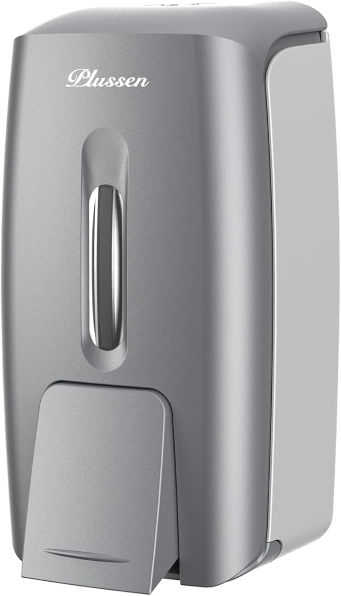 Commercial Wall Mount Soap Dispenser, Refillable ABS Plastic Manual Liquid Hand Soap Sanitizer Dispenser, 27oz (800ml) Large Capacity for Restaurant Office Public Restroom