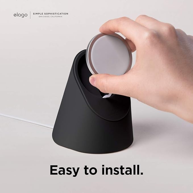 elago MS1 Charging Stand Compatible with MagSafe Charger - Premium Silicone Stand Compatible with iPhone 17/16/15/14/13/12 Series, Designed for iOS Standby Mode [Black] [Charging Cable Not Included]
