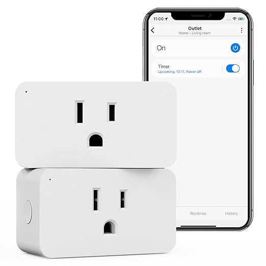 Zwave Plug 800 Series 2 Pack, Zwave Outlet Built-in Repeater Range Extender, Mini Zwave Smart Plug Work with SmartThings, Wink, Alexa, Google Assistant, Z-Wave Hub Required, FCC and ETL Listed, 1875W