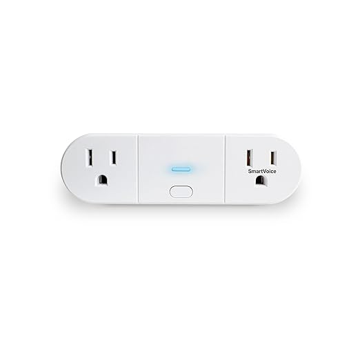 Emerson SmartVoice 2-in-1 Dual Smart Wall Plug Outlet, Voice Control, No WiFi or App, Outlet Extender with Sleep & Wake Timer, Hands-Free Control, ETL Listed