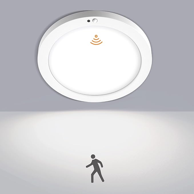 Motion Sensor Ceiling Light, 5CCT Selectable 24W 1500LM, 12 Inch LED Flush Mount Light Fixture Hard Wired, Motion Activated Lights Indoor for Hallway, Stairs, Laundry, Non-Dimmable - 1PK