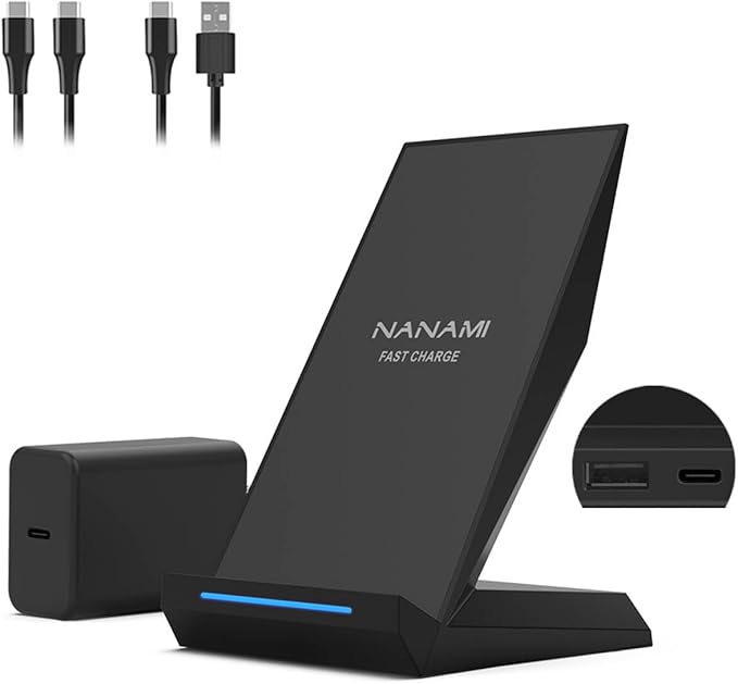 Fast Wireless Charging Stand, Equipped with PD 30W Adapter, High Speed Universal Charger with Extra USB-A Port Compatible with iPhone 17/16/15/14/13/12/11, for Samsung Galaxy S26/S25/S24/S23/S22