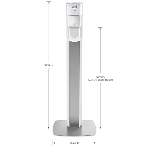 PURELL MESSENGER Floor Stand with ES8 Automatic Dispenser, White (Pack of 1) - 7308-DS-SLV