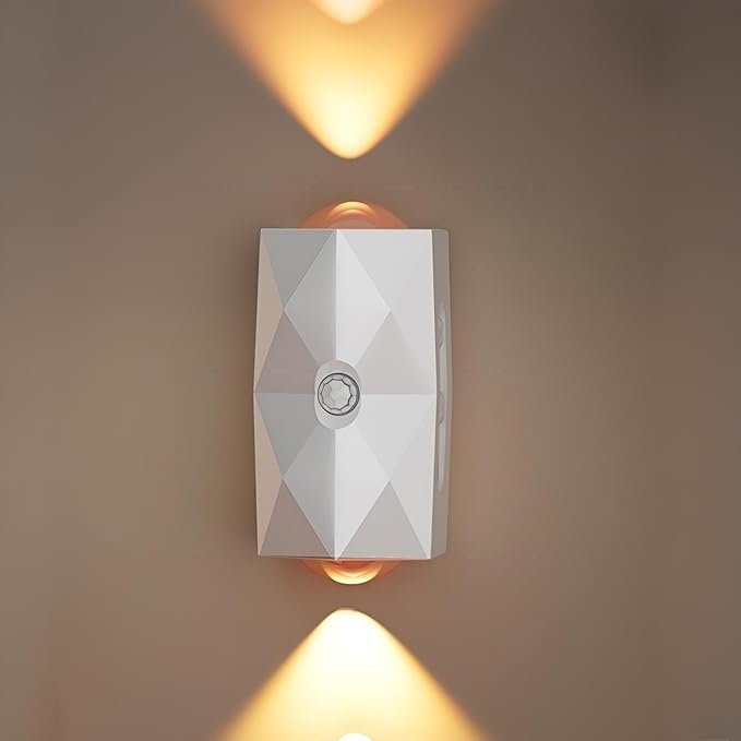 Rechargeable Motion Sensor Night Light, Magnetic RGB Color Changing LED Ambient Lighting, Compact Battery Operated Indoor Wall Light for Hallway, Stairs, Bathroom & Kids Room