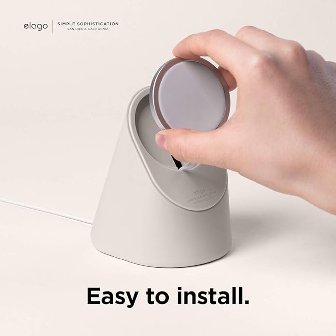 elago MS1 Charging Stand Compatible with MagSafe Charger - Premium Silicone Stand Compatible with iPhone 17/16/15/14/13/12 Series, Designed for iOS Standby Mode [Stone] [Charging Cable Not Included]