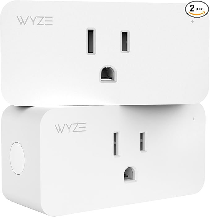 Wyze Plug, 2.4GHz WiFi Smart Plug, Works with Alexa, Google Assistant, IFTTT, No Hub Required, Two-Pack, White