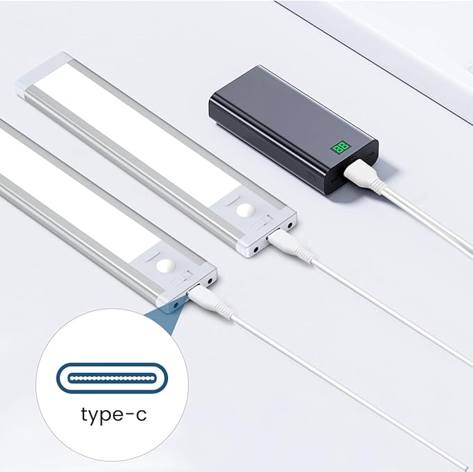 Under Cabinet Lighting USB C Charging Cable, Charger for MCGOR Motion Sensor Light Indoor, with Power Adapter
