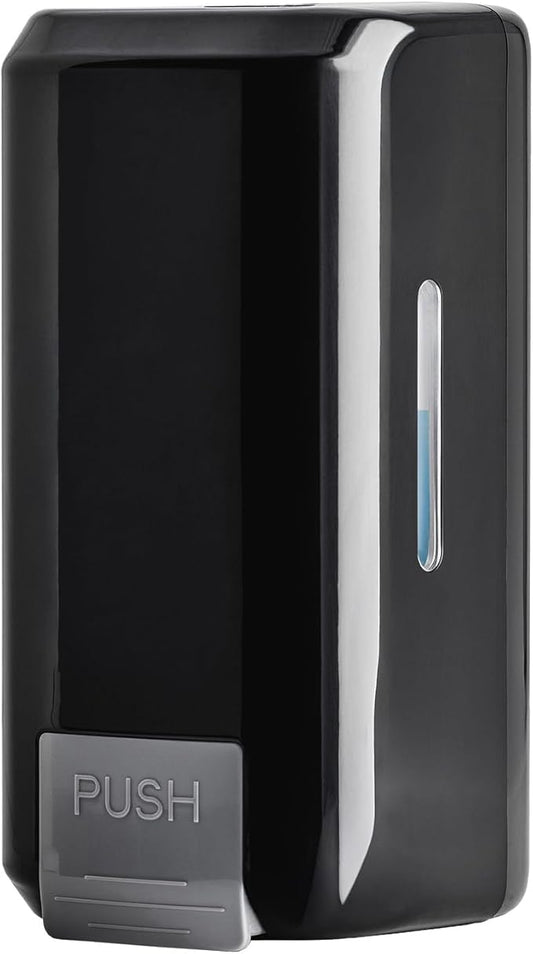 Wall Mounted Soap Dispenser with Large 34 oz. Capacity - A Black Commercial Hand Soap Dispenser or Hand Sanitizer Wall Mount Unit That Holds 25 pct More Than Other Brands - ADA Compliant