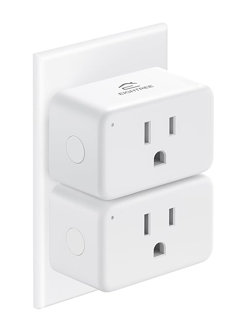 EIGHTREE Smart Plug 15A, Smart Plugs that Compatible with Alexa & Google Home & SmartThings, No Hub Required, WiFi Outlet with Remote Control, Timer & Schedule, 2.4GHz WiFi Only, 2 Packs