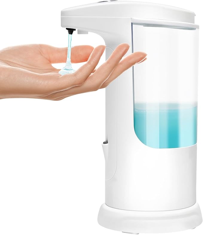 Automatic Liquid Soap Dispenser Touchless 12.5oz/370ml 3 Level Adjustable Infrared Sensor Battery Operated Water Resistant Hand Sanitizer Pump Dispenser for Bathroom Countertop Kitchen Sink