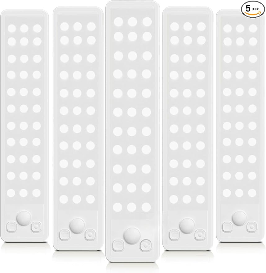 Under Cabinet Rechargeable Dimmable Lighting: 3 Color Temperature Motion Sensor Lights Indoor - Battery Operated Lights - Activated Closet Magnetic Wireless Led Light for Kitchen Home Bathroom 5 Pack