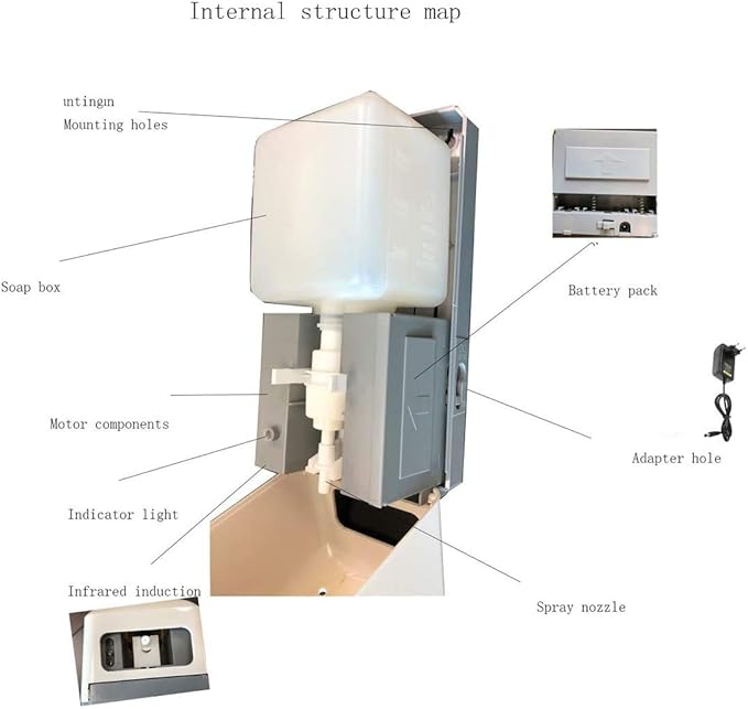 Automatic Hand Sanitizer Dispenser Accessories Tank 1000ml (White Bottle)