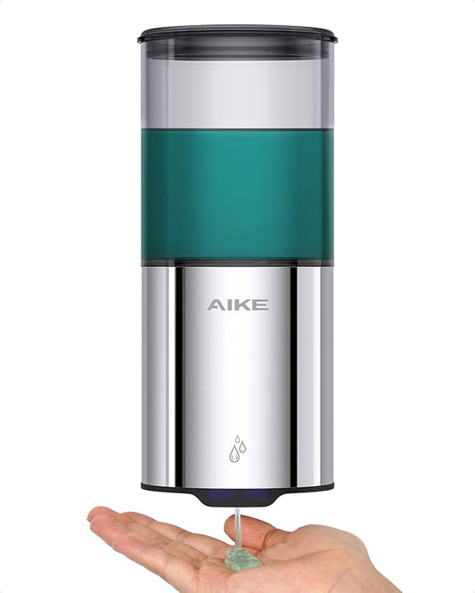 AIKE Automatic Wall Mount Liquid Soap Dispenser for Home and Commercial Bathroom 13.5oz IPX7 Waterproof,Polished Stainless Steel