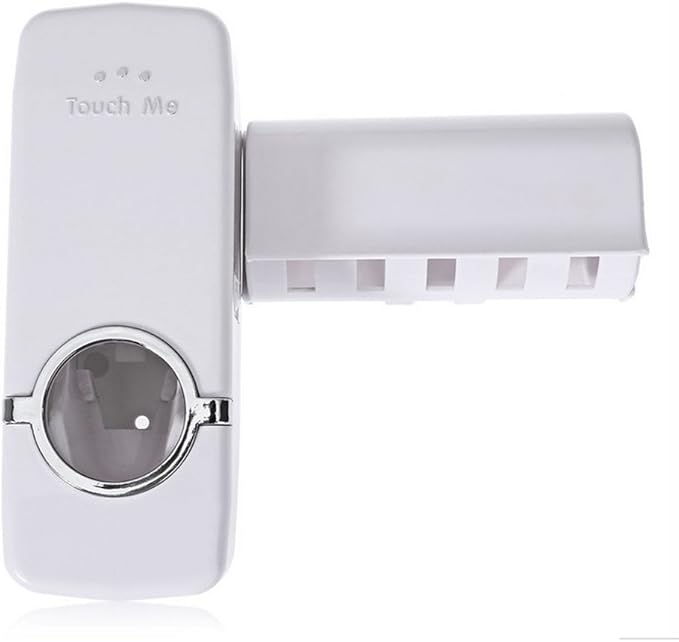 Toothpaste Dispenser + 5 Toothbrush Holder Set Wall Mount Stand