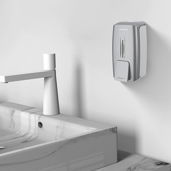 interhasa! Soap Dispenser Wall Mount Refillable 28oz Hand Sanitizer Dispenser Commercial Hand Soap Dispenser for Bathroom Support Liquid Gel Soap