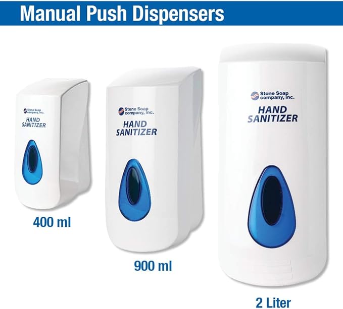 Automatic or Manual Hand Sanitizer Dispenser, Touch-Free Designed for Wall Mounting to an Optional Floor or Counter Stand (Manual Wall Mount 67.5 oz. Dispenser)