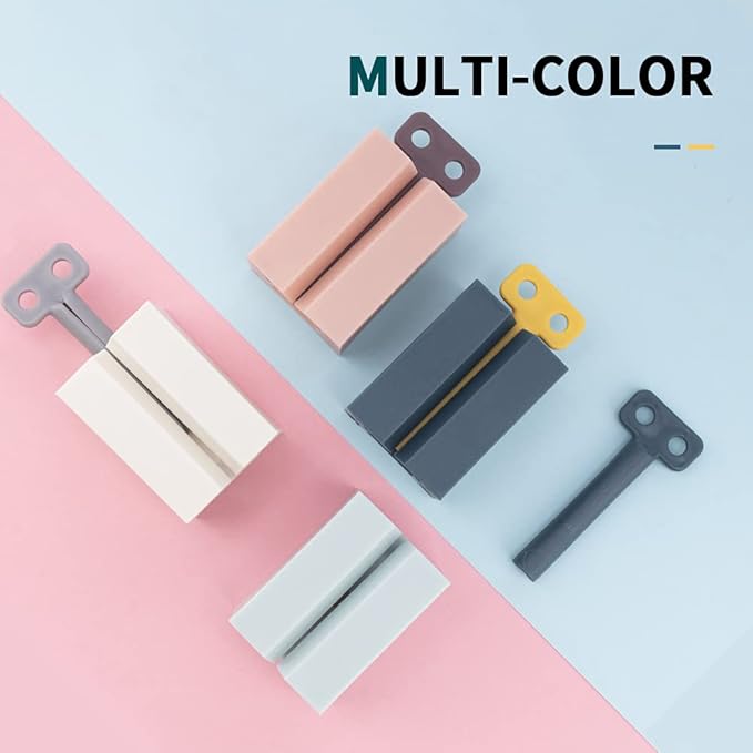 Y-Kelin 3 Pack Toothpaste Squeezer, Rolling Tube Key with Frosted Handle & Wall-Mountable Holder, Save Toothpaste & Creams (Pink + White + Light Blue)