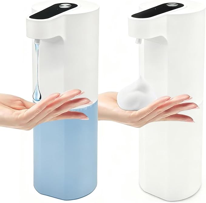 Automatic Soap Dispenser Touchless, Liquid & Foaming Soap Dispensers, USB Rechargeable Smart Hand Soap Dispenser, 3-Level Adjustable, 12.2oz/360ml (Gel Version and Foam Version)