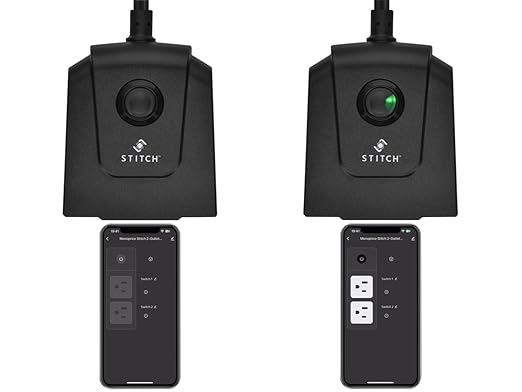 Monoprice Smart Outdoor Plug, IP65 Weather Resistance, 2 Individually Controlled Outlets, No Hub Required, Compatible with Google Home - STITCH Series