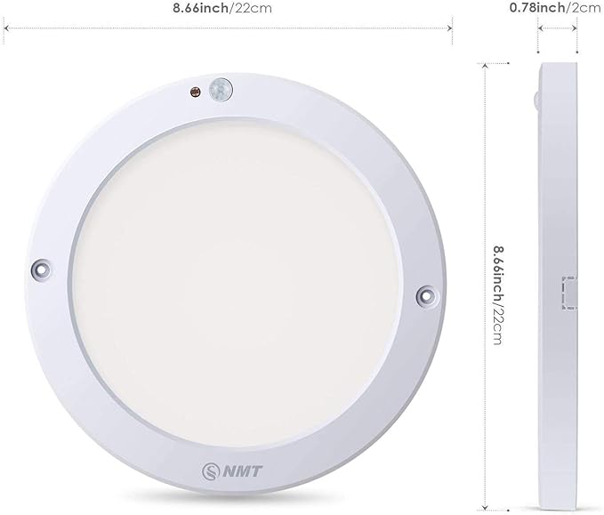 S NMT Motion Sensor Led Ceiling Light 1200 Lumen, 100 Watt Equivalent for Laundry Rooms,Stairs,Basements, Toilet,Porches,Closets, Hallways, Indoor/Outdoor, Warm White 3000K
