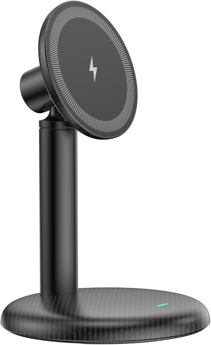 Mag Safe Charger Stand for iPhone 17/Air/16/15/14/13/12,15W Fast Charging,Wireless Charging Pad Compatible with MagSafe Suitable for Desk or Nightstand (No Adapter/Angle Fixed)