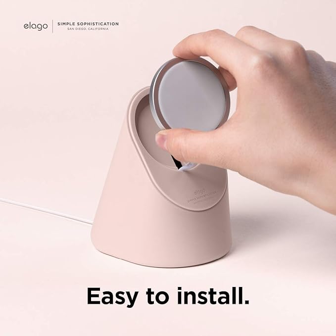 elago MS1 Charging Stand Compatible with MagSafe Charger - Premium Silicone Stand Compatible with iPhone 17/16/15/14/13/12 Series, for iOS Standby Mode [Sand Pink] [Charging Cable Not Included]