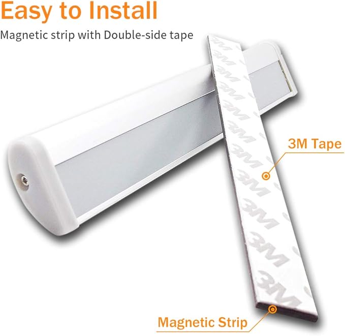 KULED 10-led Motion Auto Sensing LED Light, Battery Powered DIY Stick-on Under Cabinet Anywhere Portable Wireless with Magnetic Tape Strip Night Light 3 Pack