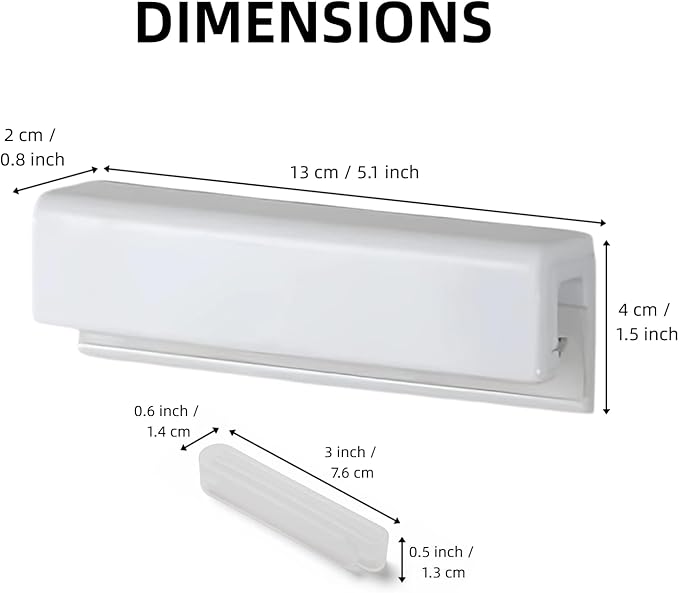 Toothpaste Holder, Cosmetics in Tubes Clips, Tooth Paste Organizers Gripper with 1 Toothpaste Squeezer - Wall Mounted, White, Large