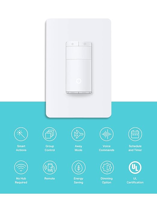 Kasa Smart Motion Sensor Switch, Dimmer Light Switch, Single Pole, Needs Neutral Wire, 2.4GHz Wi-Fi, Compatible with Alexa & Google Assistant, UL Certified, No Hub Required(ES20MP2) White 2-Pack