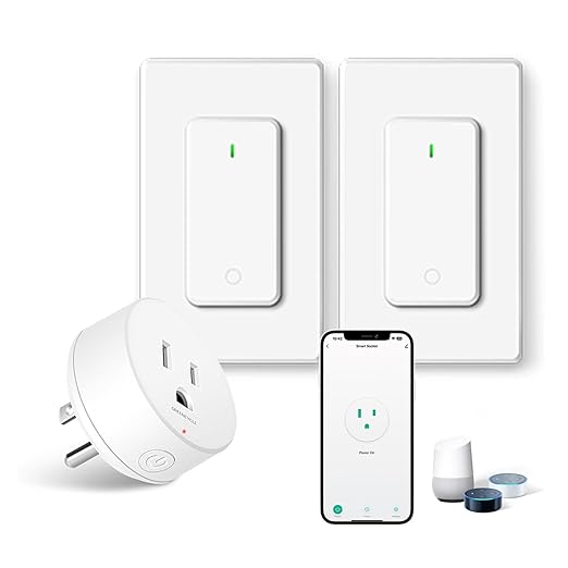 WiFi Smart Outlet Plug with Remote,GreenCycle Electric Smart Plug with 2 Remote,Compatible with Alexa and Google Home via Tuya,15A/1500W，Remote Control from Anywhere,TUV FCC List(2.4G)