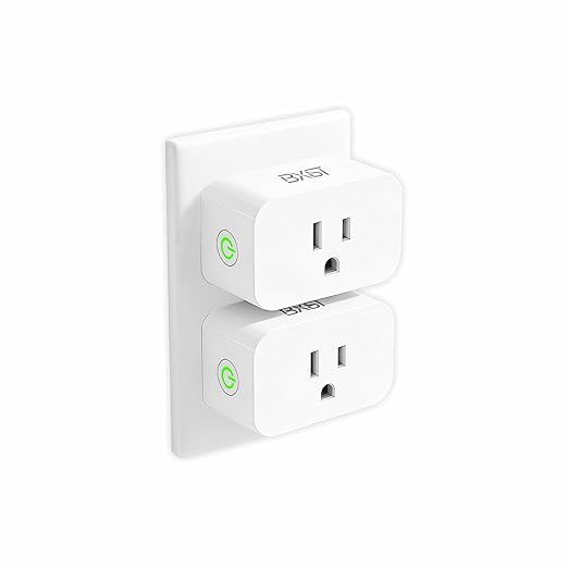 BXST Smart Plug, WiFi Smart Plugs Work with Alexa and Google Home, 15A/1800W Max, Smart Outlet Timer with APP Remote Control, Voice Control, 2.4GHz Wi-Fi, No Hub Required, CE FCC Listed (2, White)