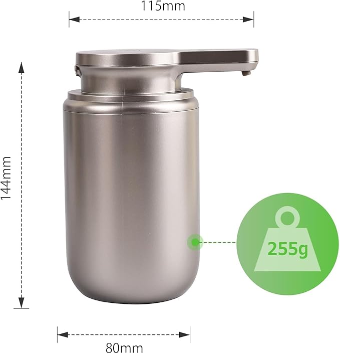 LAOPAO Automatic Foaming Soap Dispenser Plastic, Rechargeable Touchless Foam Hand Soap Dispenser for Bathroom, ABS Soap Pump for Kitchen, Water-Resistant, Xmas Gift 10oz, Plastic (NOT Metal)