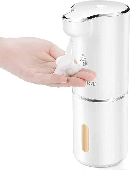 Secura Foaming Soap Dispenser, 10oz/300ml Touchless Automatic Soap Dispenser with Adjustable Volume Control, Rechargeable Hands Free Soap Dispenser for Kitchen, Bathroom (White)
