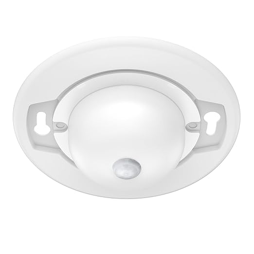 Energetic 4.7 Inch Motion Sensor Closet Ceiling Lights, LED Under Cabinet Lights Wired, Flush Mount Ceiling Lighting Fixtures for Bedroom, Kitchen, Hallway, Wet Location, 120V, 5000K, White, 1 Pack
