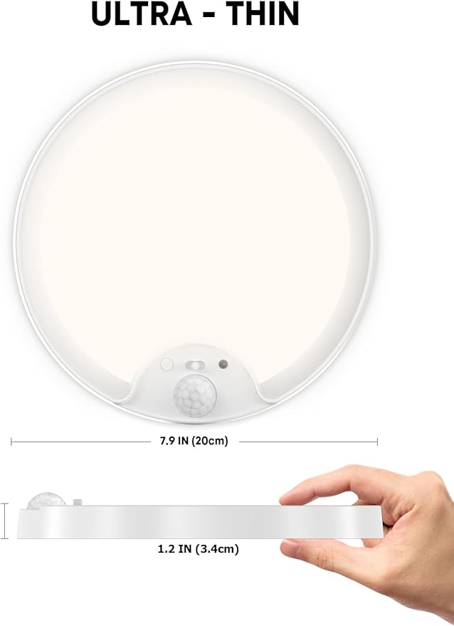 Fizrice Rechargeable Motion Sensor Ceiling Light – No Wiring, USB Charging, 150+ Days Battery Life, Perfect for Hallways, Closets & Bathrooms
