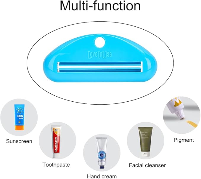 LoveInUsa Toothpaste Tube Squeezer Dispenser, Hanging Toothpaste Clips Holder Rolling Holder Squeezer 4 Pack