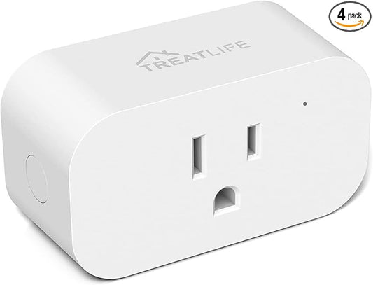 TREATLIFE Smart Plug, 2.4GHz 15 Amp WiFi Smart Outlet with Child Lock and Vacation Mode, Reliable WiFi Connection, Compatible with Alexa and Google Assistant, No Hub Required, Remote Control,1 Pack