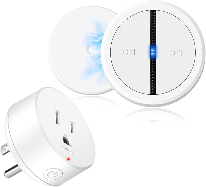 Greencycle Garbage Disposal Wireless Switch Kit,On/Off Switch with Remote Magnetic Base,Air Switch Replacement with No Wiring,No Drilling On Sink Top,500FT RF Range,15A/1500W for Household Appliances