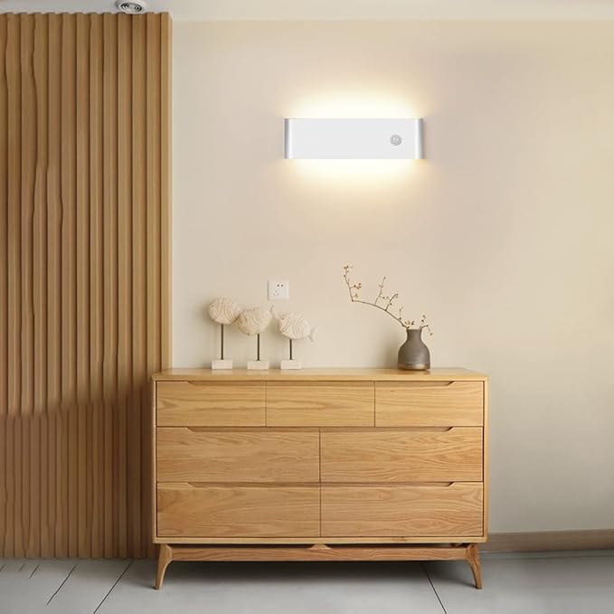LED Hardwired Motion Sensor Light Indoor Wall Sconce, 12W Motion Sensor Wall Light Indoor Sconce Wall Aluminum Modern Wall Sconce for Living Room Hallway Stair