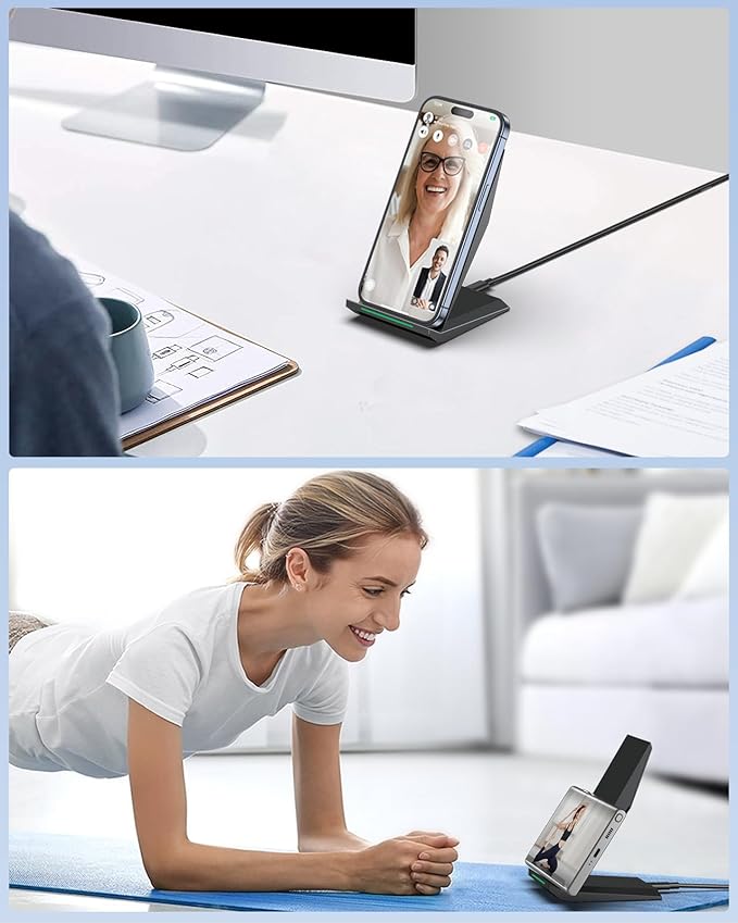 Fast Wireless Charger, [2 Pack] NANAMI Wireless Charging Stand Compatible with iPhone 17/17 Air/17 Pro/17 Pro Max/16/15/14/13, Desktop Nightstand Phone Charger Dock for Galaxy S26/S26+/S25/S24/S23/S22