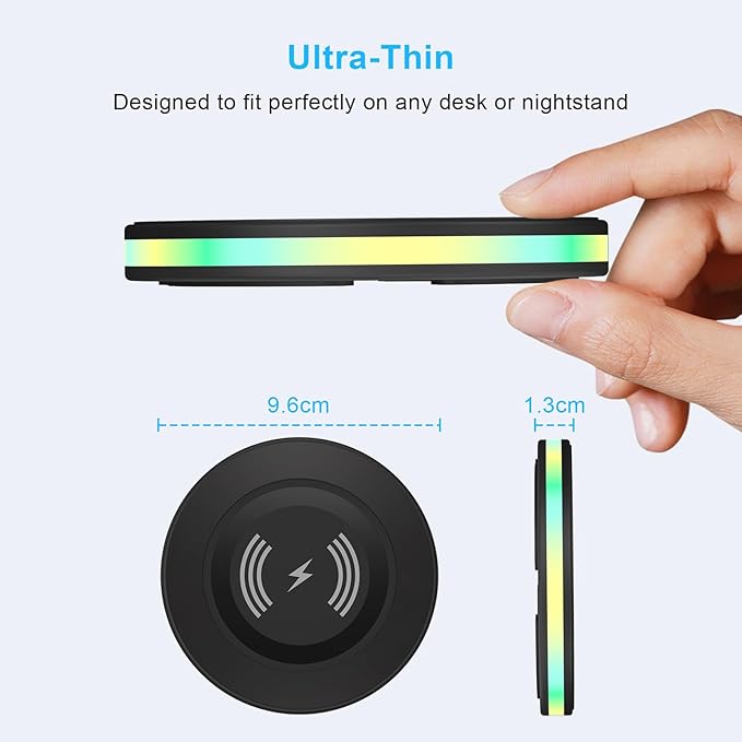 Android Wireless Charger Samsung Fast Charging Phone Charging Pad Station for Samsung Galaxy S26 S25 S24 Ultra S24+ S24 S23 FE S22 S21 S20 S10,iPhone 15 Pro Max Plus 14 13,with QC 3.0 Power Adapter