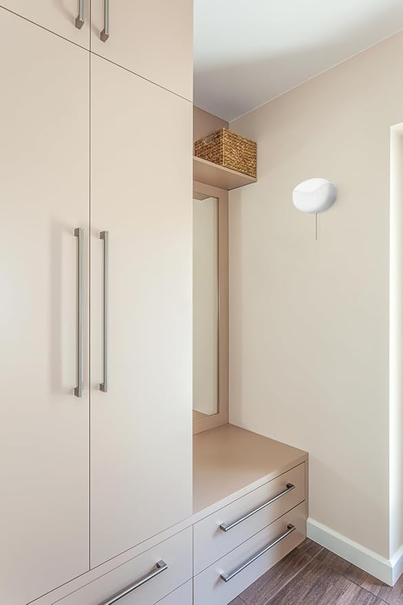 Lithonia Lighting FMMCL 840 S1 M4 4000K LED Flush Mount Closet Light with Pull Chain, White, 7"