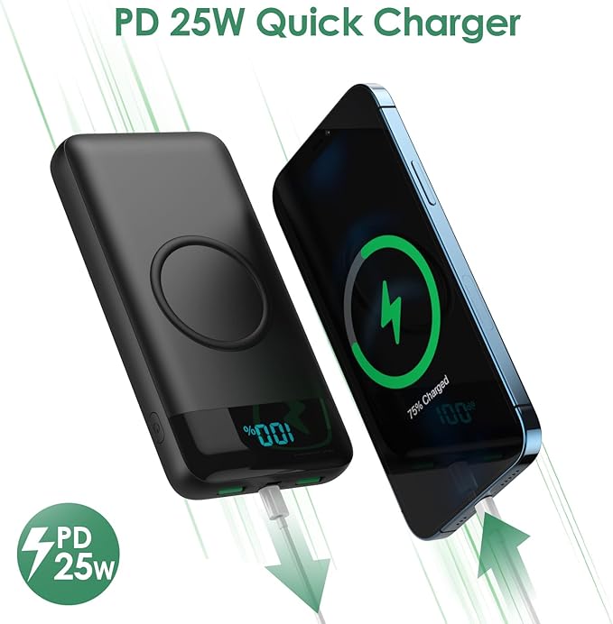 Wireless Portable Charger 30800mAh,15W Wireless Charging USB C Power Bank,25W PD QC 4.0 Fast Charging 4 Outputs Travel Essentials Battery Pack Compatible with iPhone 17/16/15/14/13/12,Galaxy,Android