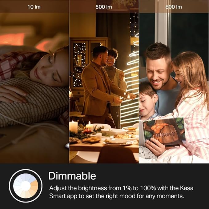 Kasa Smart Light Bulbs, Full Color Changing Dimmable Smart WiFi Bulbs Compatible with Alexa and Google Home, A19, 60 W 800 Lumens,2.4Ghz only, No Hub Required, 2-Pack (KL125P2), Multicolor