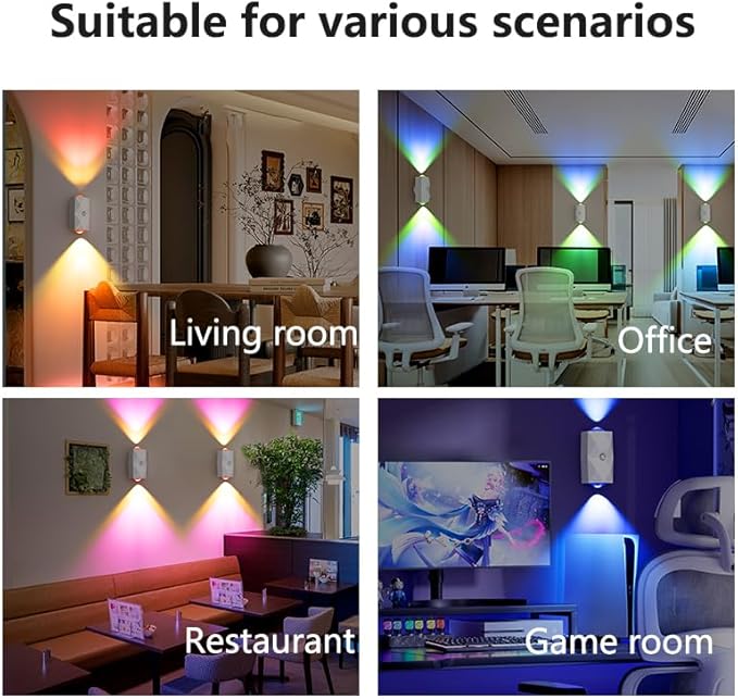 Rechargeable Motion Sensor Night Light, Magnetic RGB Color Changing LED Ambient Lighting, Compact Battery Operated Indoor Wall Light for Hallway, Stairs, Bathroom & Kids Room