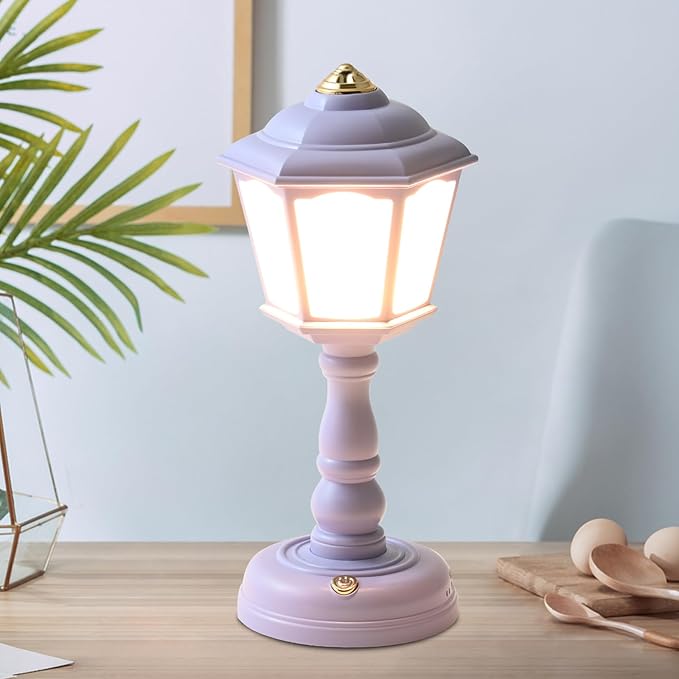 Mini Desk lamp Vintage, LED Desk Lamp Dimmable Table Lamp Reading Lamp with USB Charging Port, Sensitive Control, Eye-Caring Office Lamp,Very Beautiful Decorative Desk lamp (Purple)