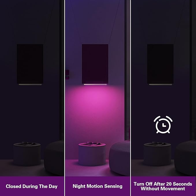 LEPOTEC Motion Sensor Cabinet Lighting,RGB LED Closet Lights Wireless USB Charging Cupboard Night Lights Bar for Under Counter,Kitchen,Bedroom, Home Decoration, Wedding, Christmas,3 Packs