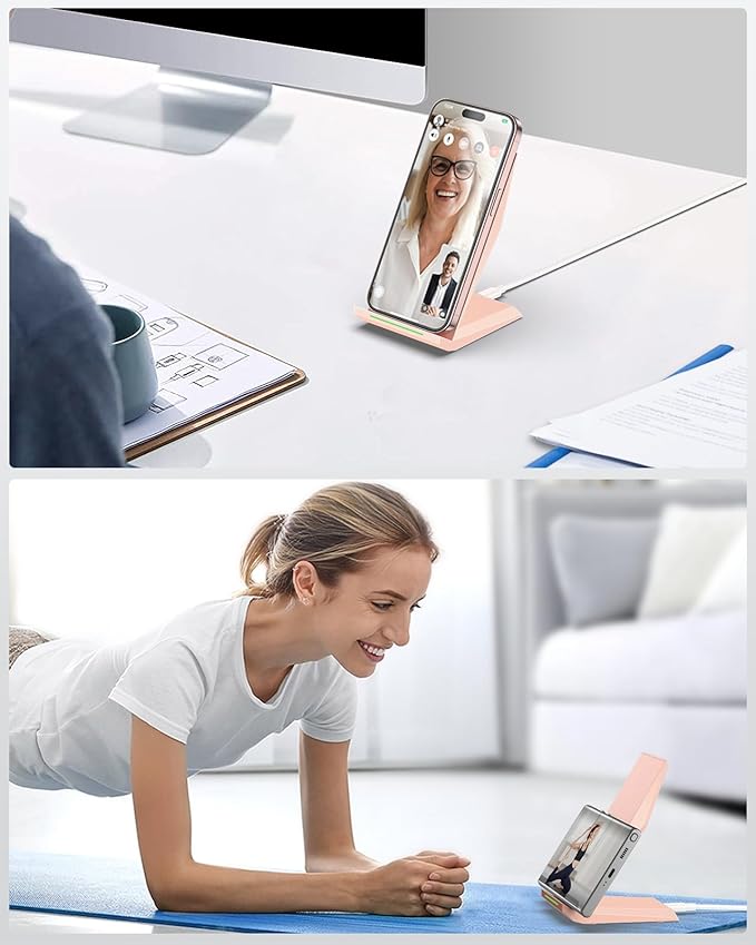 Wireless Charger with USB C Phone Charger, Charging Stand with 20W PD Adapter Compatible with iPhone 17/17 Air/16/15/14/13/12, Phone Charging Dock for Samsung Galaxy S26/S26+/S25/S24/S23/S22/S21