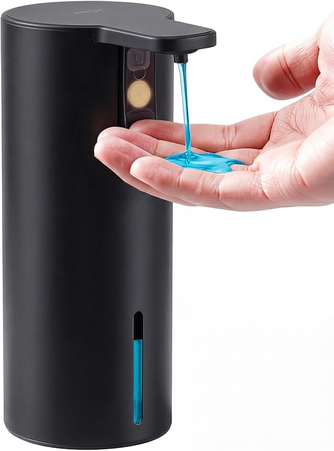 Umimile Electric Dish Soap Dispenser for Kitchen and Bathroom, 2 Mode Liquid Hand Soap Dispenser, 11.8oz Rechargeable with Type-C, IPX7 Waterproof (Black)