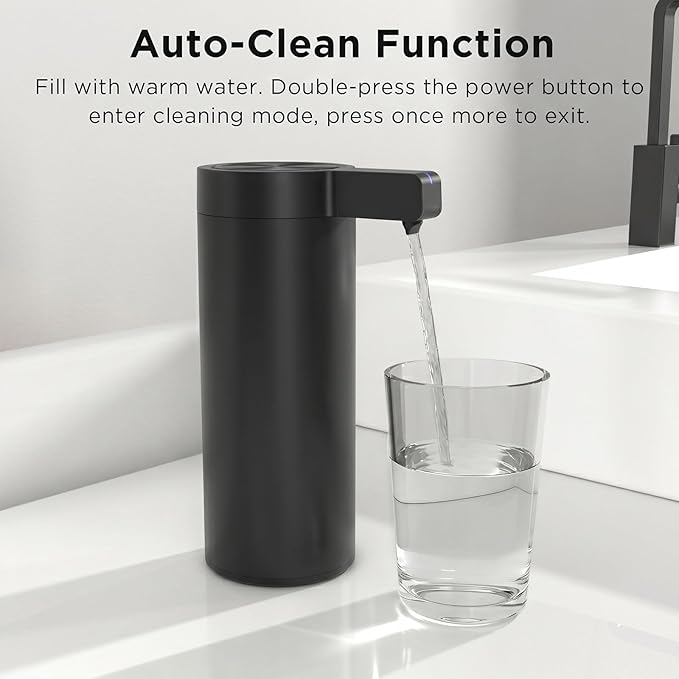 Newise Touchless Automatic Soap Dispenser - 9 oz, USB Rechargeable, Dish Hand Soap Dispenser for Kitchen and Bathroom with 3 Adjustable Dispensing Modes, Stainless Steel, Black